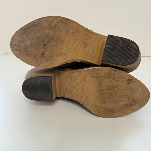 Charles Albert Western Ankle Boots Sz 6 Cowgirl Black Heels Pull On - Picture 8 of 11